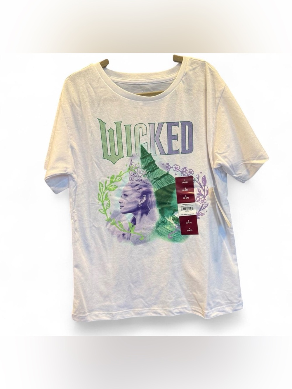 Wicked Graphic Short Sleeve Tee - White with Green & Purple Design